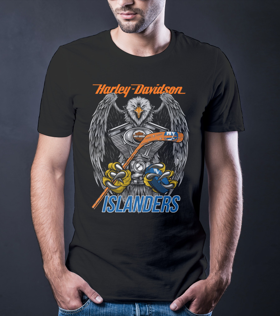 Harley Davidson Islanders Nhl Nyi Eagle Hockey Stick T-Shirt