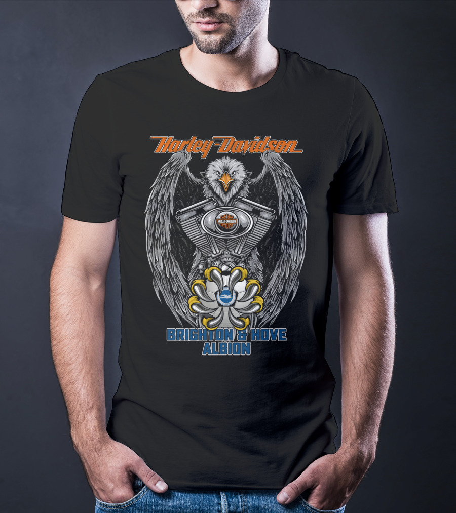 Harley Davidson Eagle Engine Brighton & Hove Albion T-Shirt