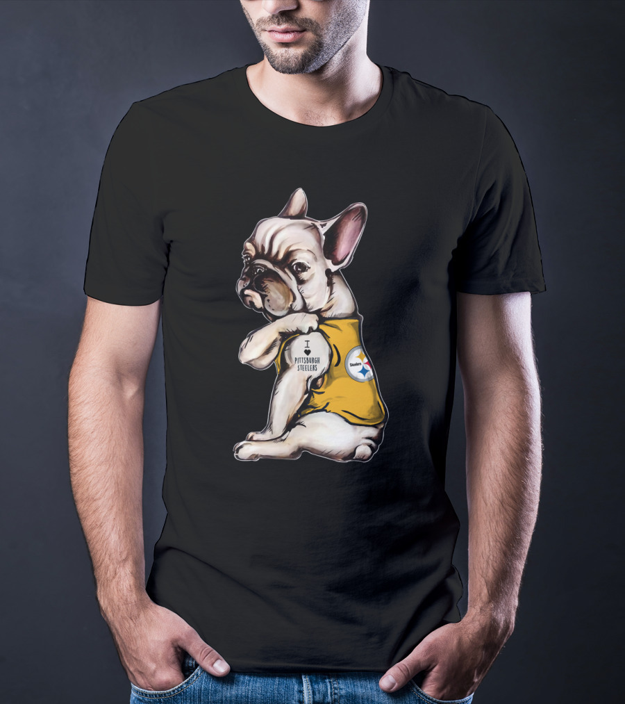 I Love Pittsburgh Steelers Bulldog Hta 20 T-Shirt