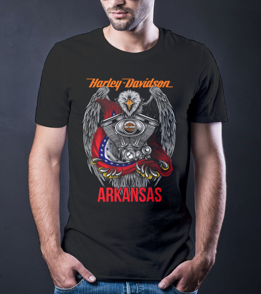 Harley Davidson Arkansas Eagle Engine T-Shirt