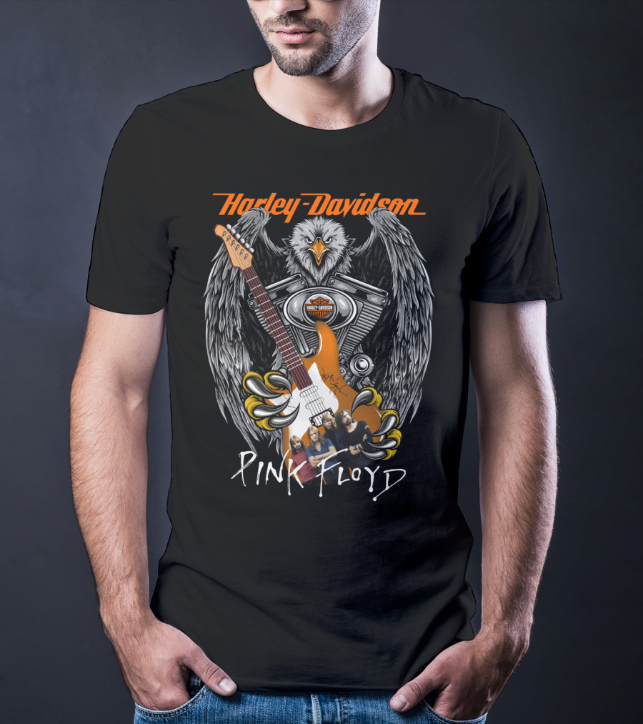 Harley Davidson Pink Floyd Eagle Guitar Motif T-Shirt