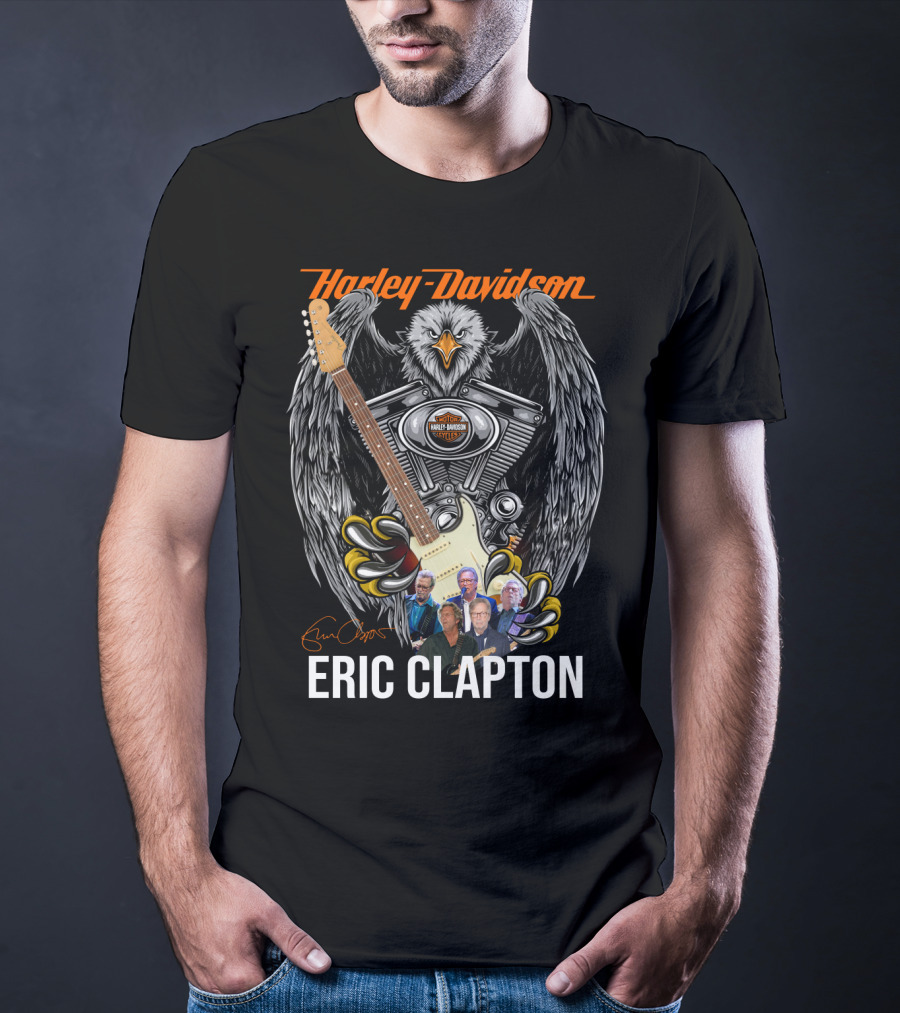 Harley Davidson Eagle With Guitar Eric Clapton T-Shirt
