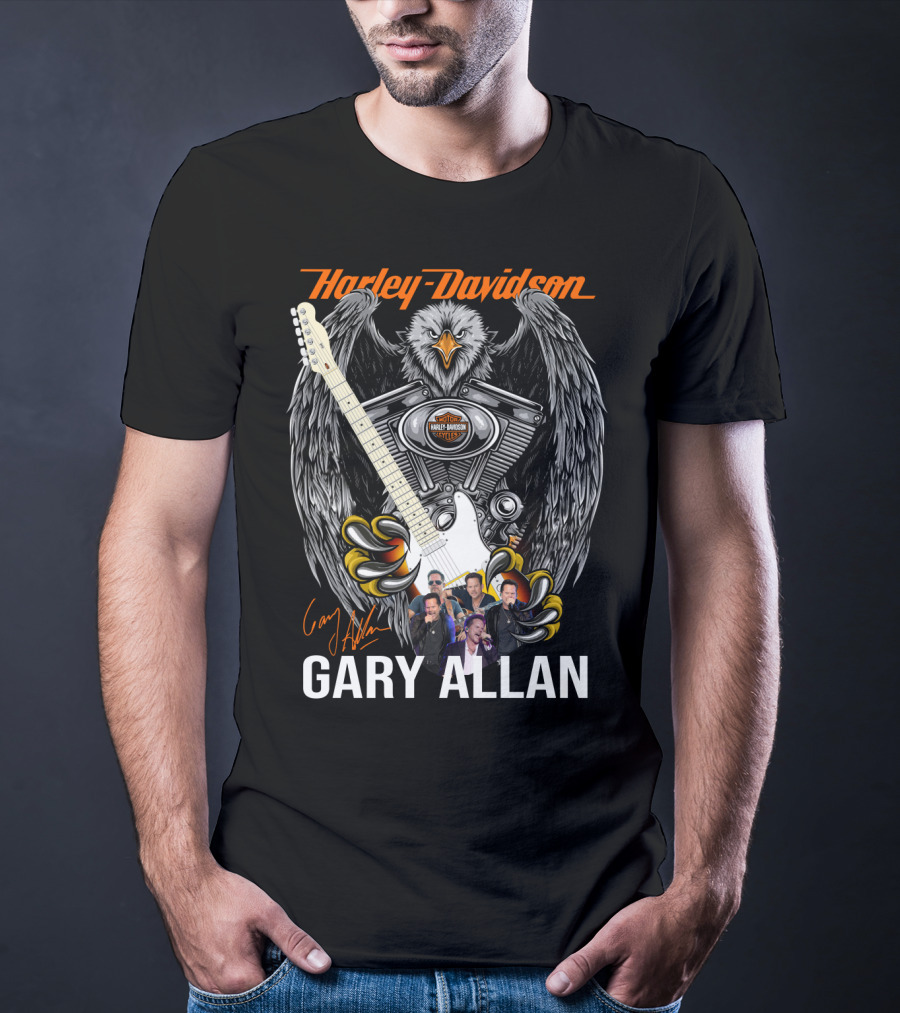 Harley Davidson 1903 Eagle Engine Guitar Gary Allan T-Shirt