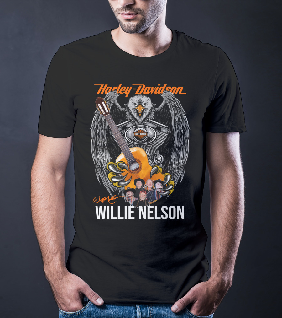 Harley Davidson Willie Nelson Guitar Eagle T-Shirt