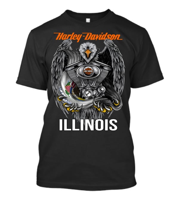 Harley Davidson Eagle Engine Illinois T-Shirt