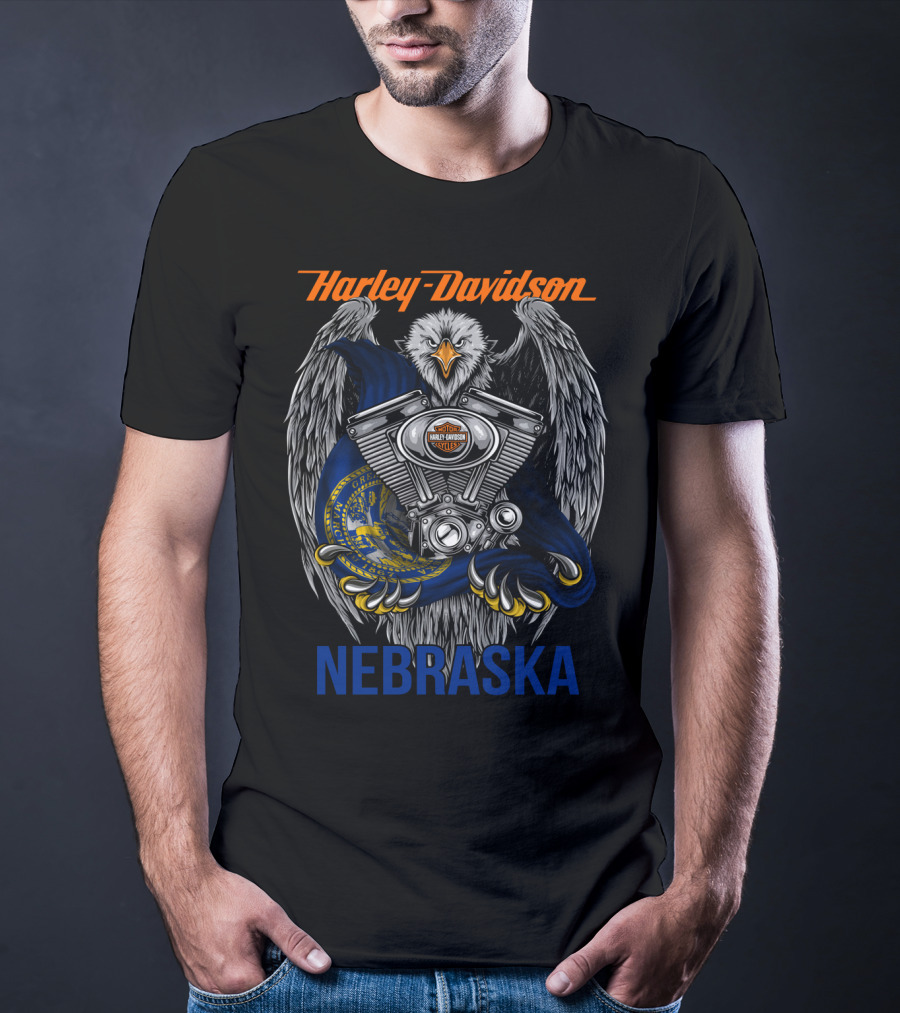 Harley Davidson Eagle Engine Nebraska T-Shirt