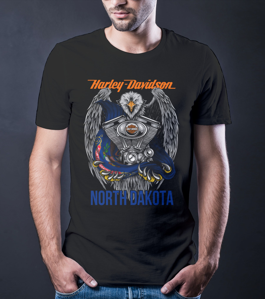 Harley Davidson North Dakota Eagle Engine T-Shirt