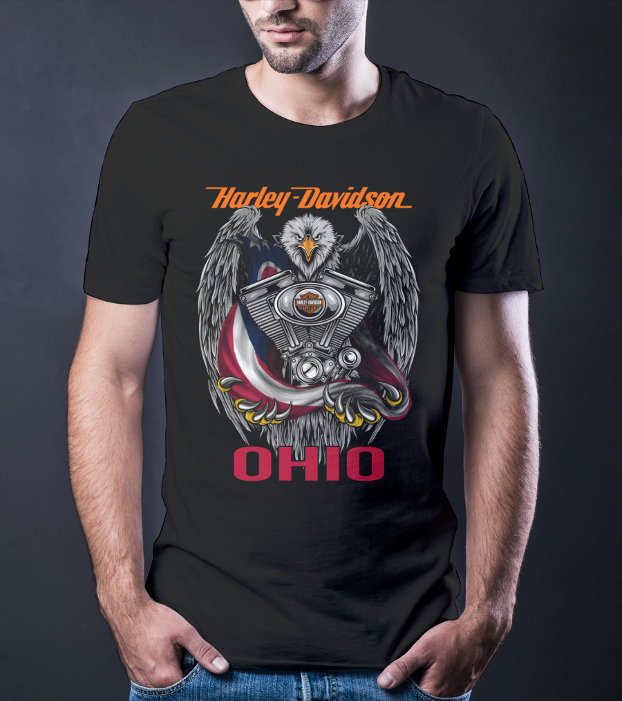 Harley Davidson Ohio Eagle Engine T-Shirt