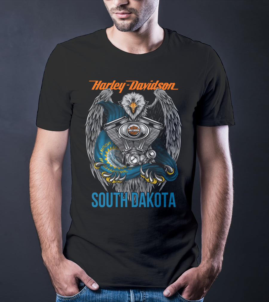 Harley Davidson Eagle Engine South Dakota Know Your Rights T-Shirt