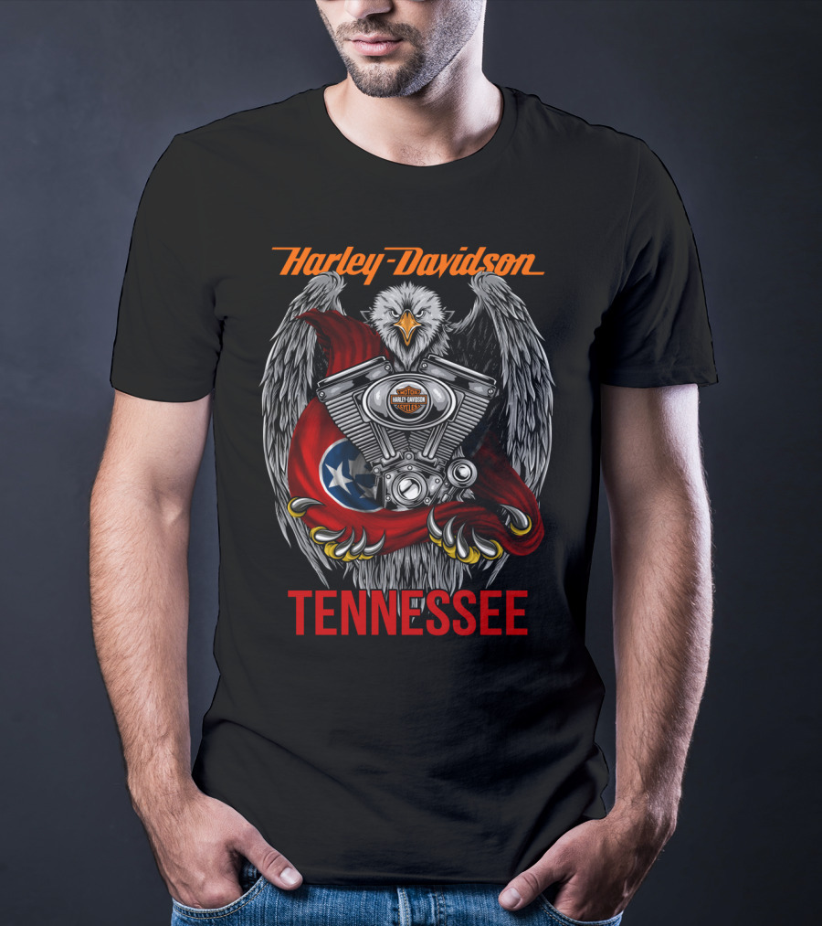 Harley Davidson Tennessee Eagle Engine Flag T-Shirt