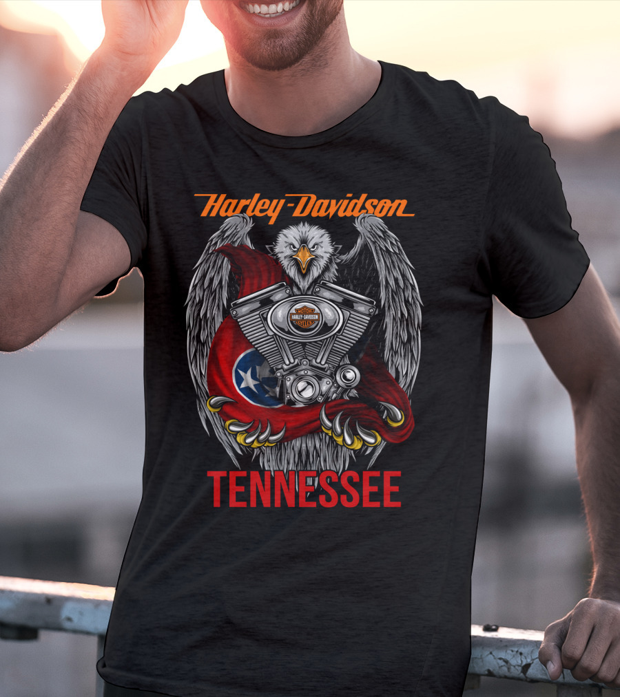 Harley Davidson Tennessee Eagle Engine Flag T-Shirt