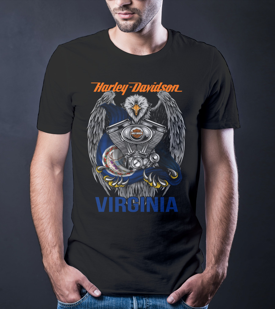 Harley Davidson Virginia Eagle Engine T-Shirt