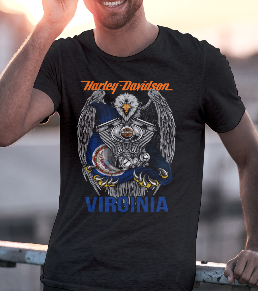 Harley Davidson Virginia Eagle Engine T-Shirt