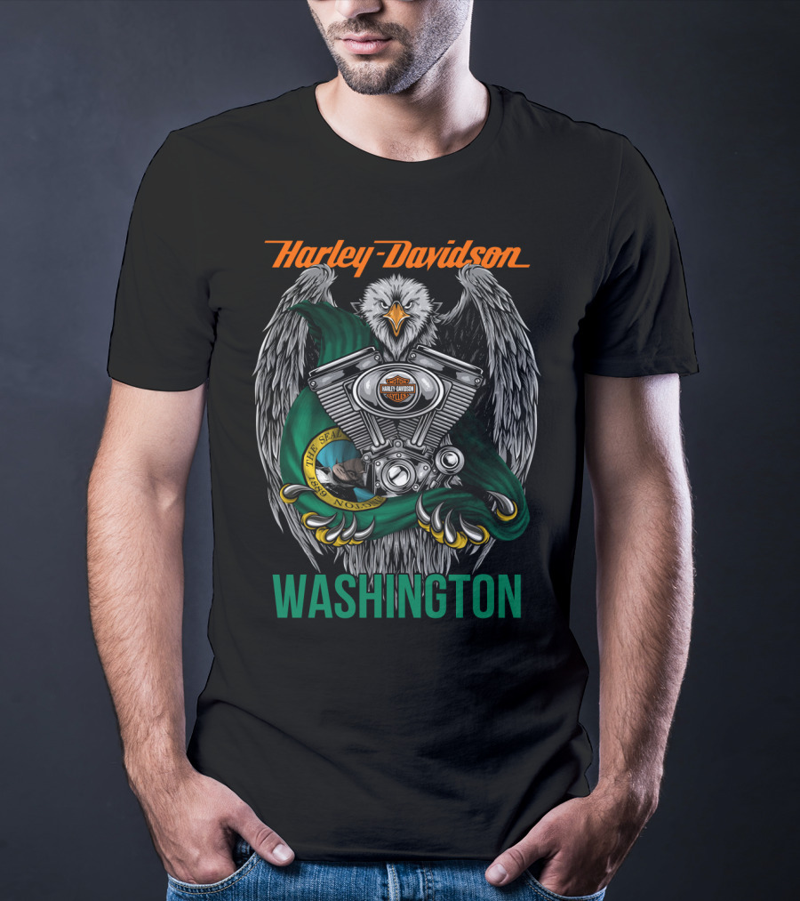 Harley Davidson Seattle Eagle Engine Washington T-Shirt