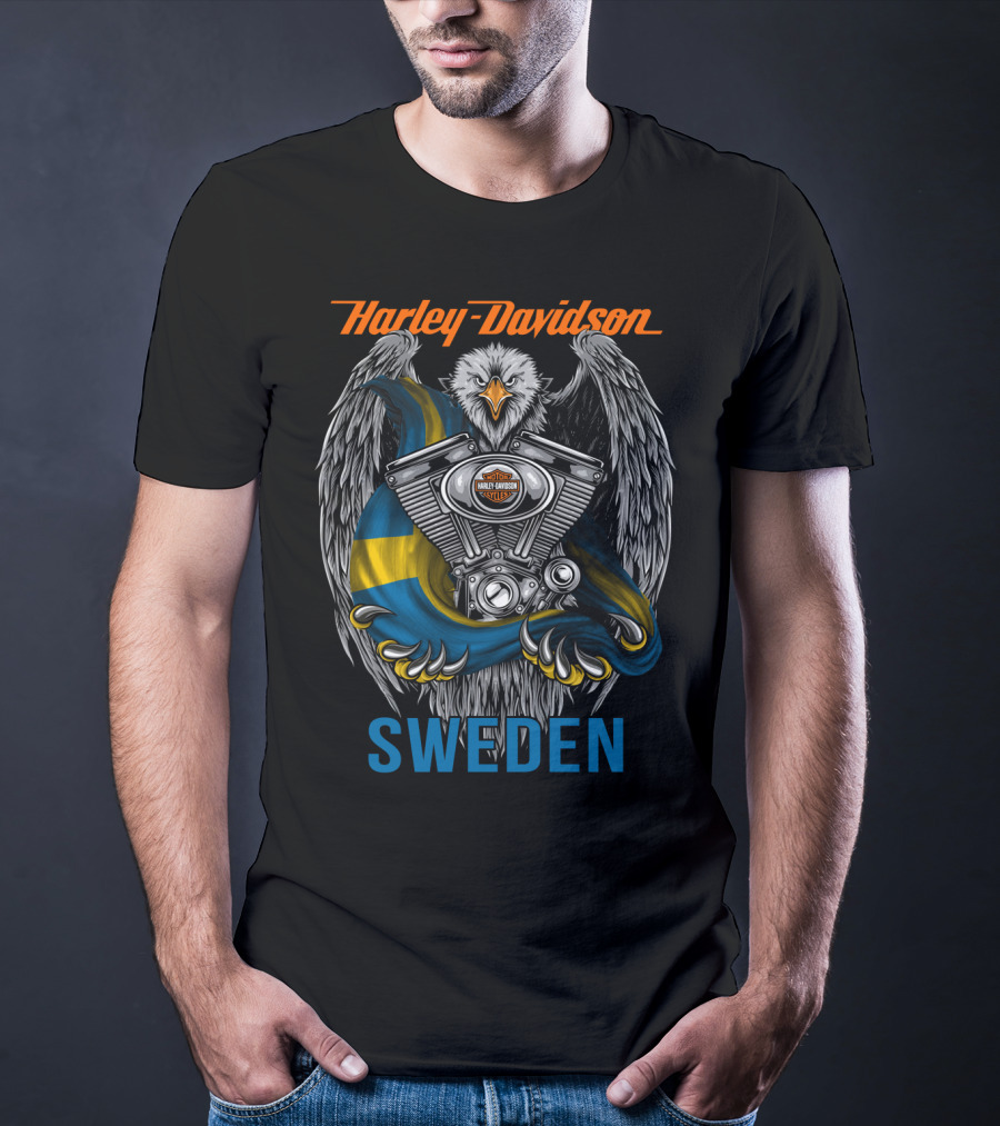 Harley Davidson Sweden Eagle Engine T-Shirt