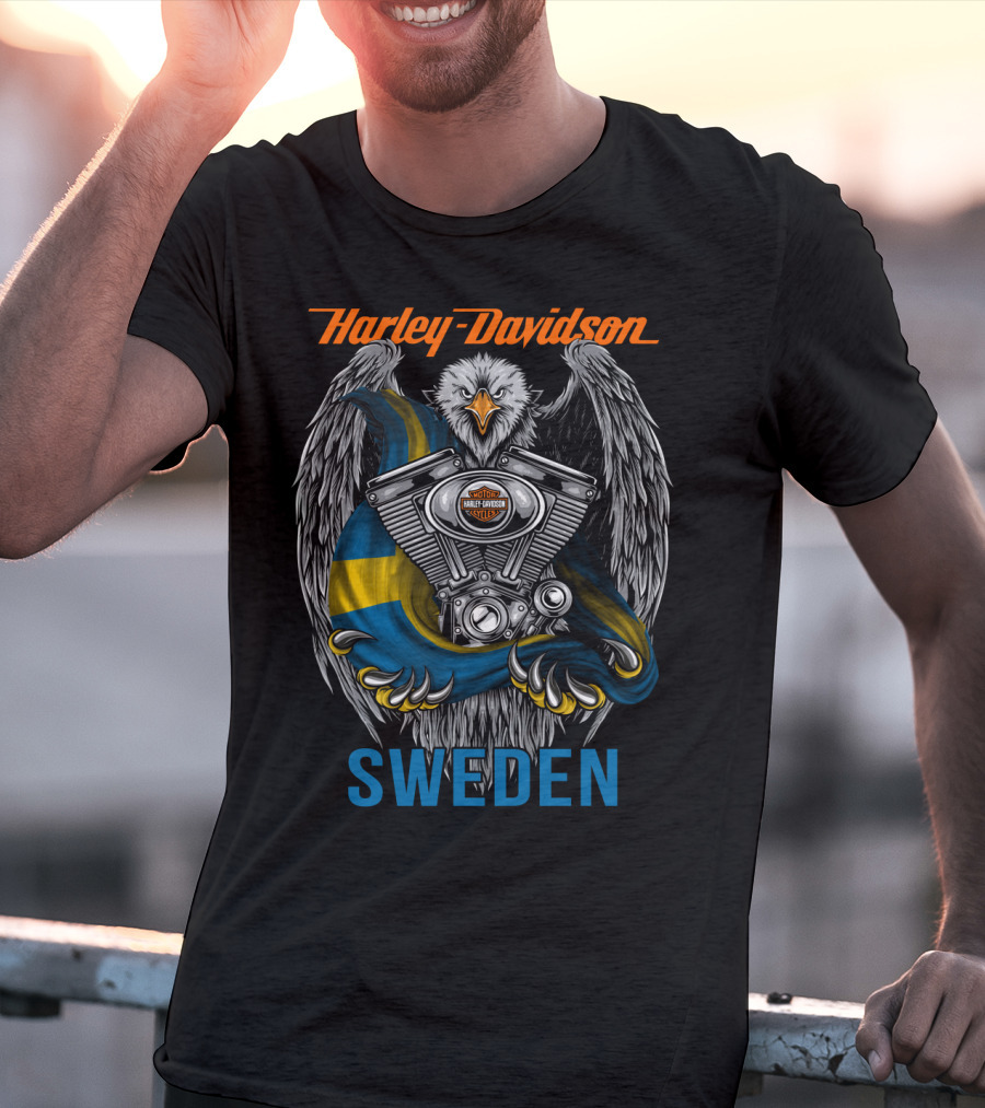 Harley Davidson Sweden Eagle Engine T-Shirt