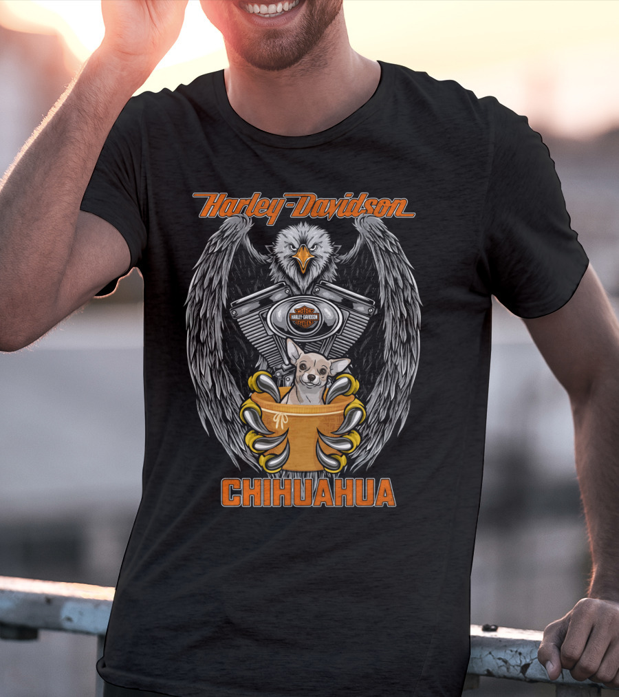 Harley Davidson Eagle Engine Chihuahua Bowl T-Shirt