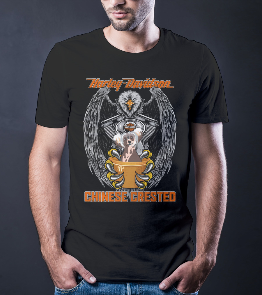 Harley Davidson Chinese Crested Eagle Engine T-Shirt