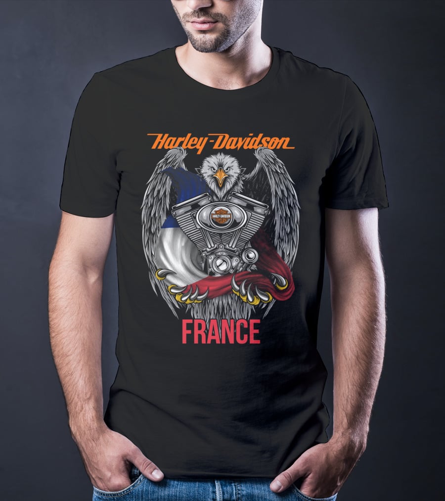 Harley Davidson France Eagle Engine T-Shirt