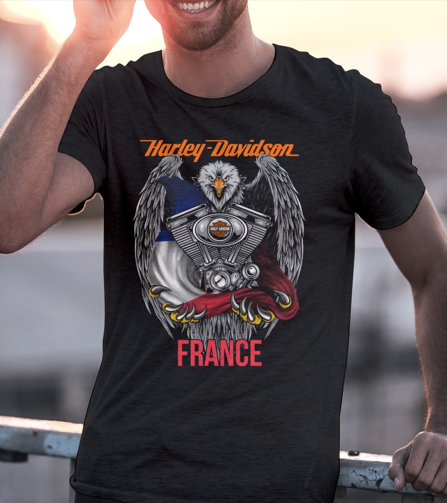 Harley Davidson France Eagle Engine T-Shirt