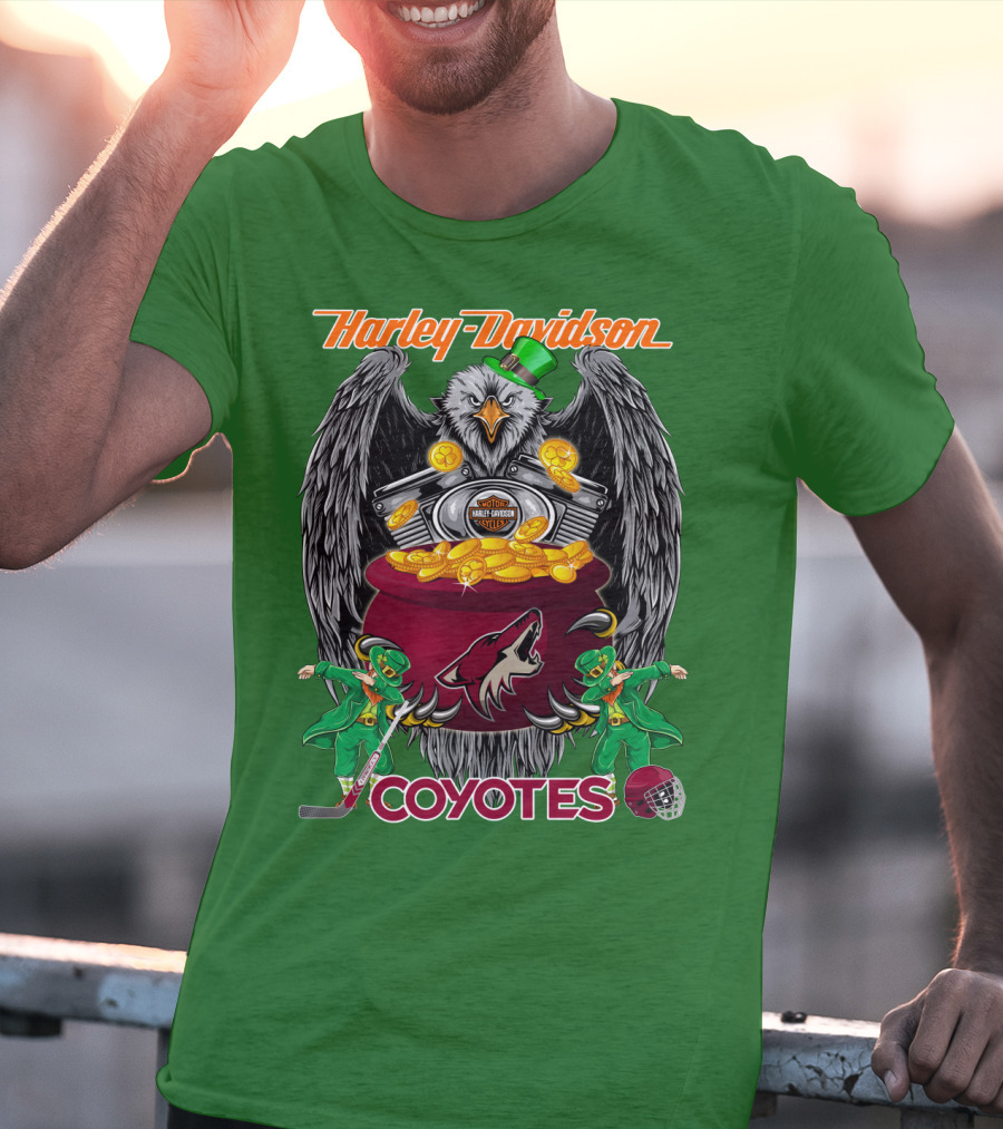 Harley Davidson Coyotes Nhl Arizona St. Patrick's Day T-Shirt