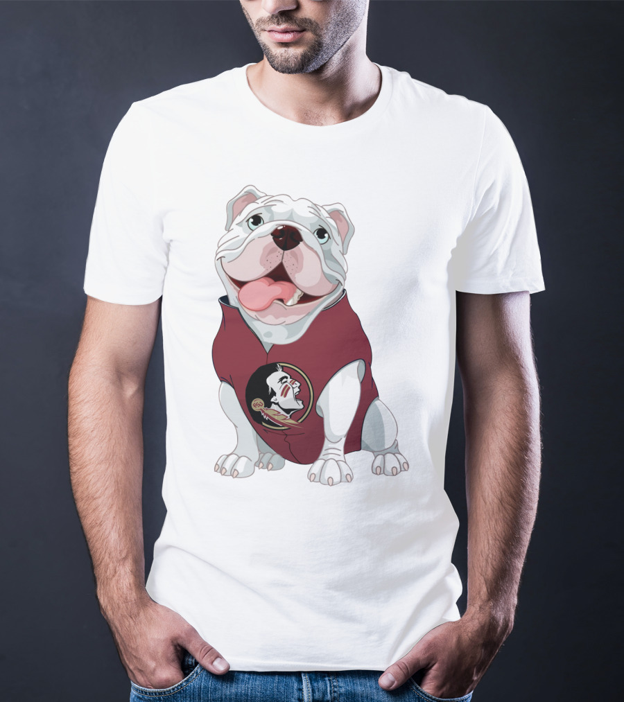 Florida State Seminoles Bulldog Mascot Wearing Team T-Shirt