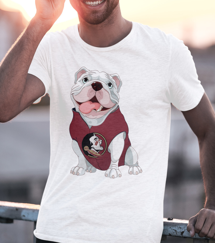 Florida State Seminoles Bulldog Mascot Wearing Team T-Shirt