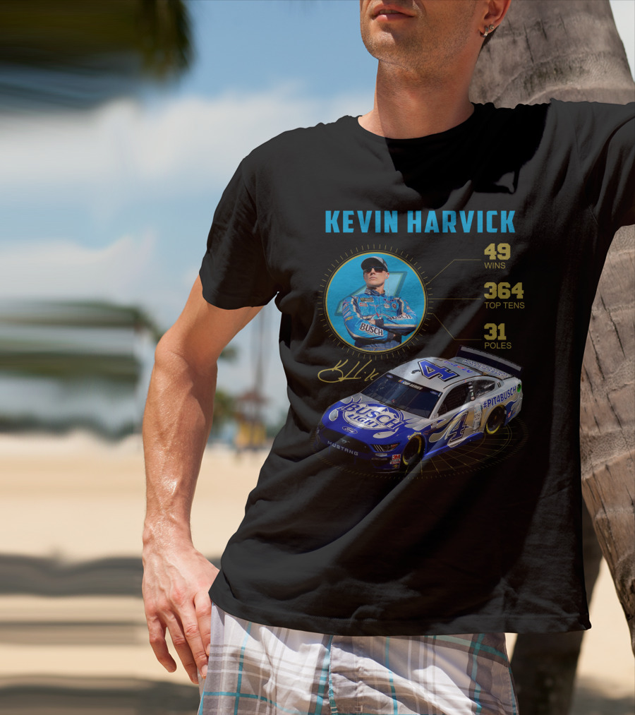 Kevin Harvick Nascar Busch Light 49 Wins 364 Top Tens 31 Poles T-Shirt