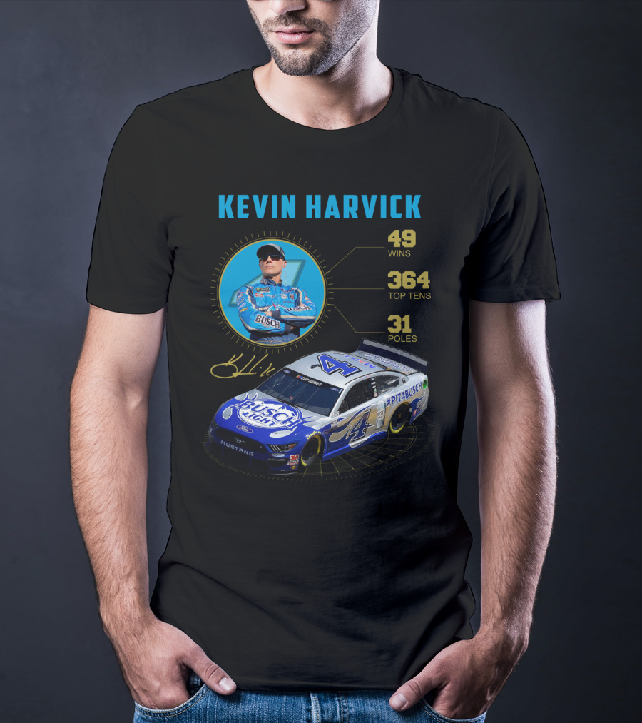 Kevin Harvick Nascar Busch Light 49 Wins 364 Top Tens 31 Poles T-Shirt