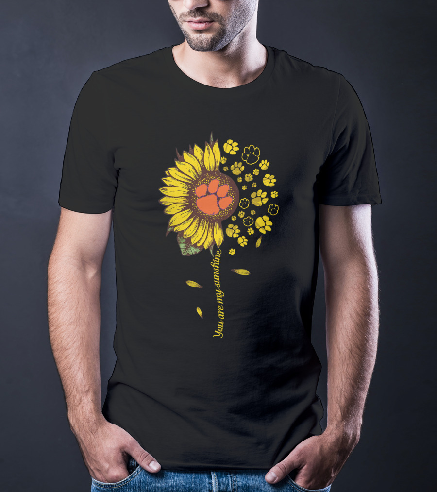 Sunflower Paw Prints You Are My Sunshine T-Shirt