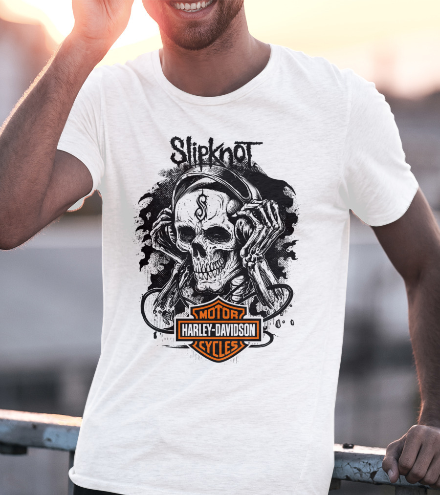 Slipknot Harley Davidson Cycles Skull T-Shirt