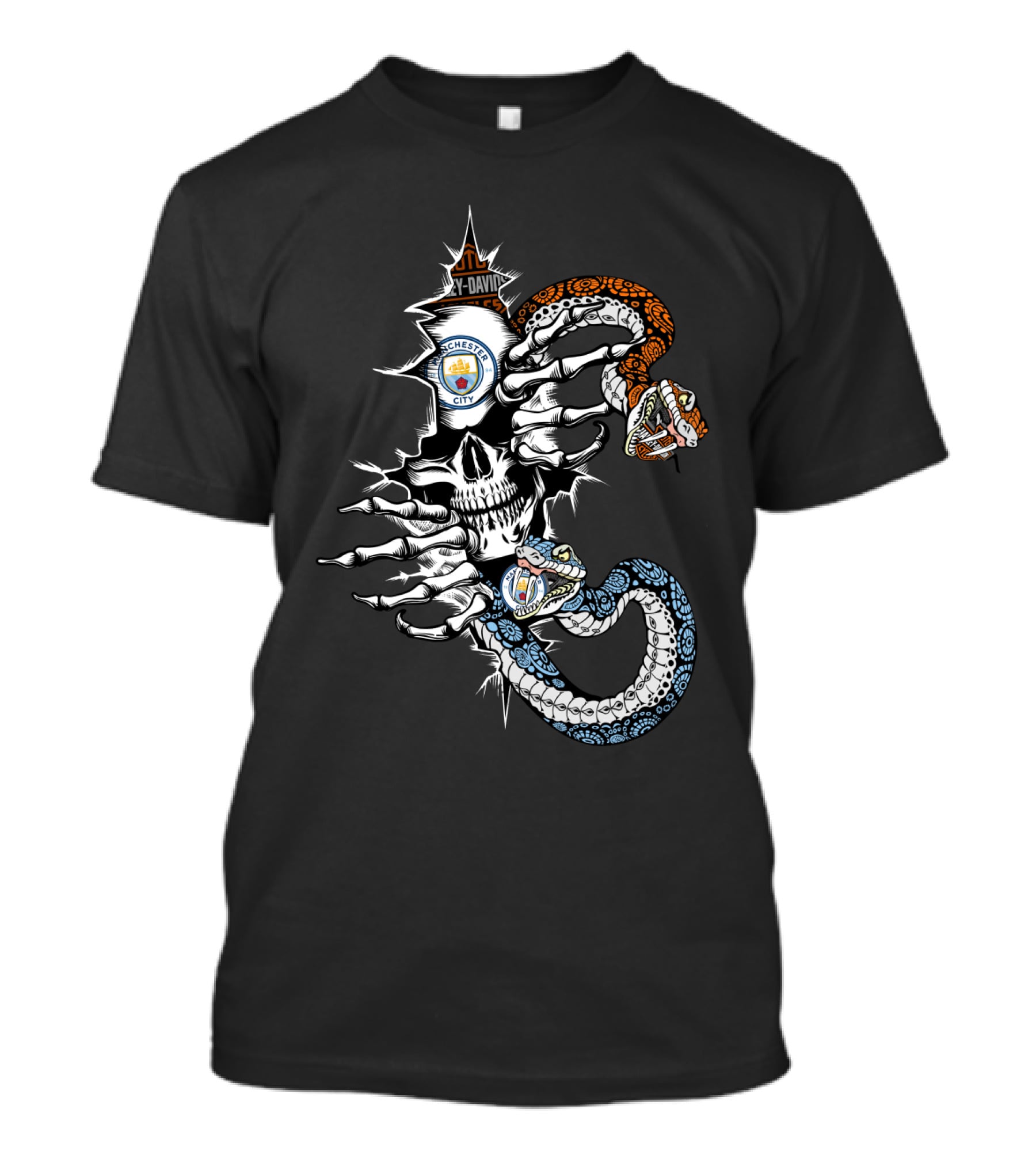 Manchester City Skull Snake Symbol T-Shirt