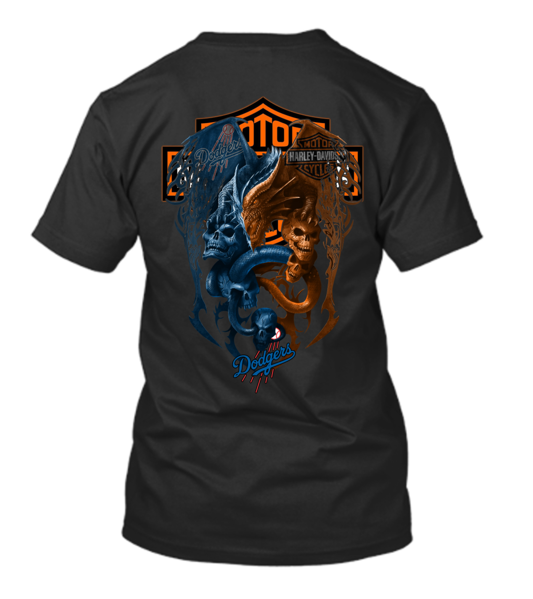 Mlb Lad Dodgers Harley Davidson Motorcycles T-Shirt
