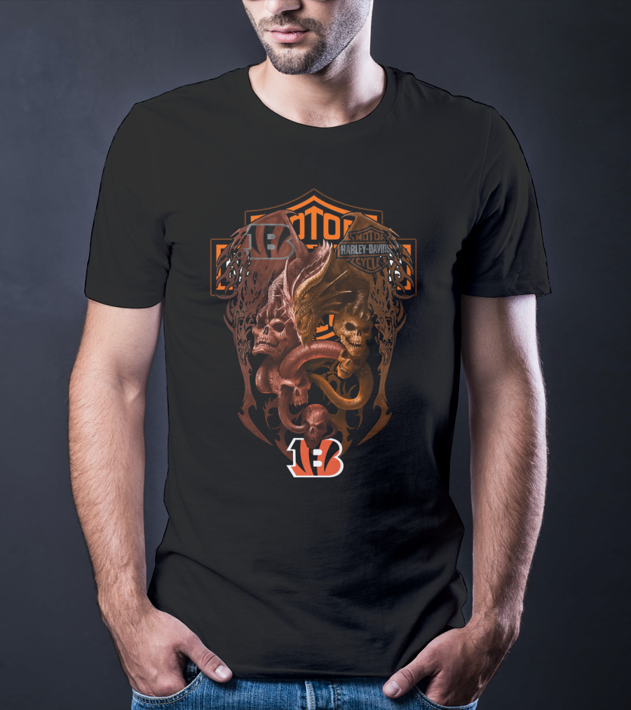 Motor Harley Davidson Cycles 108 Nfl Cb2 Cincinnati Bengals T-Shirt
