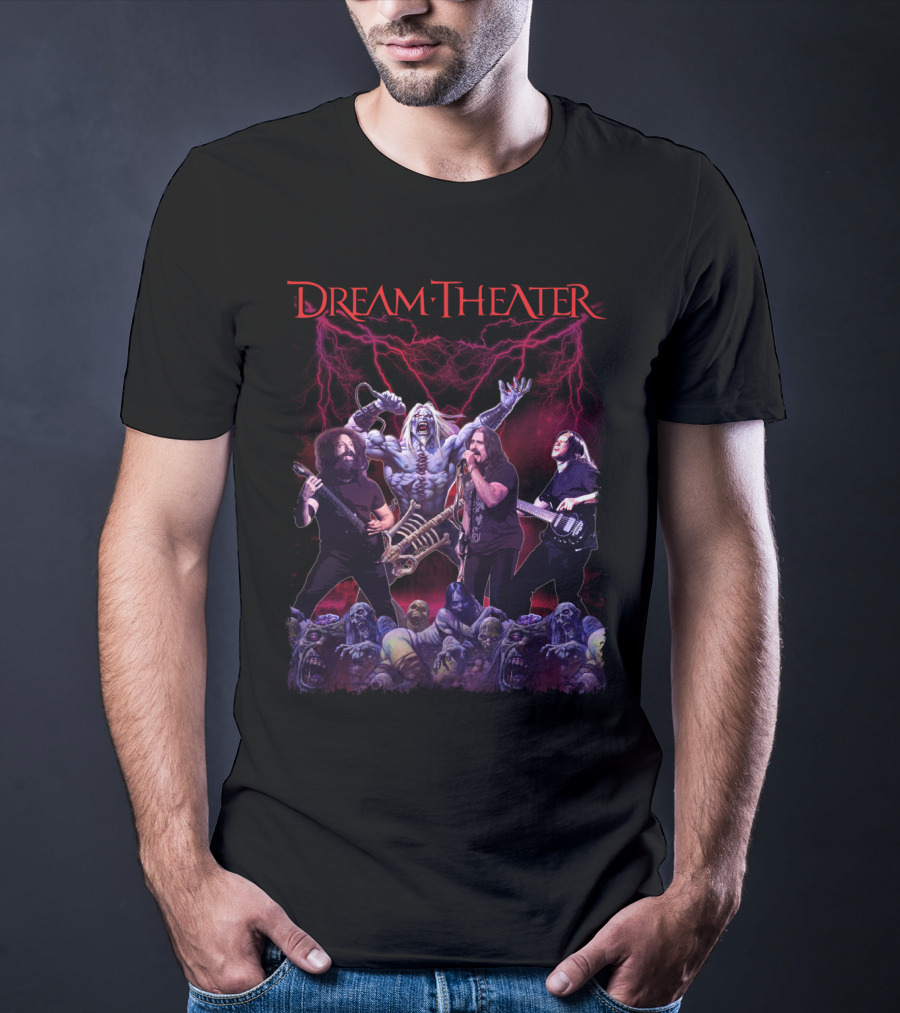 Dream Theater Zombie Concert Fantasy With Electric Lightning Effects T-Shirt
