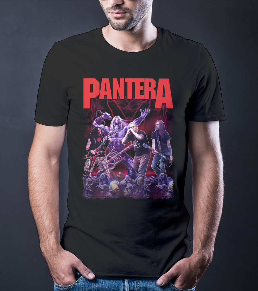 Pantera Live Electric Performance With Zombies And Purple Lightning T-Shirt
