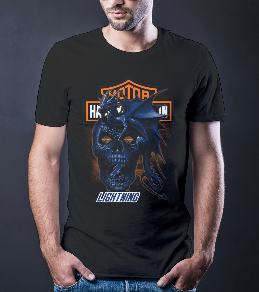 Motor Harley Davidson Lightning Skull Dragon Tampa Bay 111 T-Shirt