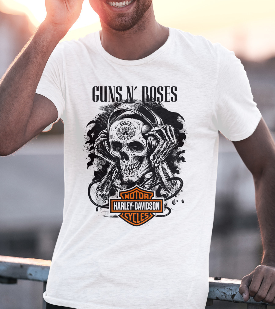 Guns N' Roses Harley Davidson Skull T-Shirt