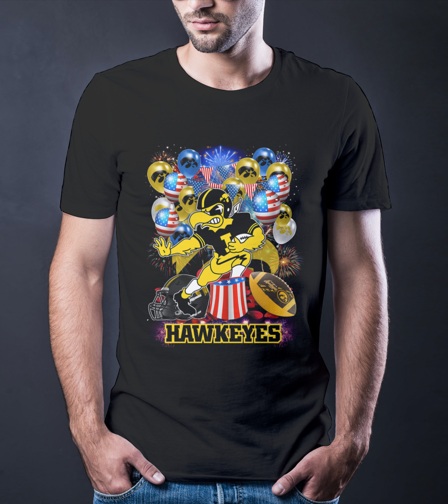 Ncaa Iowa Hawkeyes Football Celebration Balloons Fireworks T-Shirt
