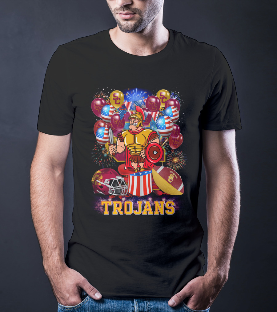 Ncaa2 Usc Trojans Football Fireworks Celebration T-Shirt