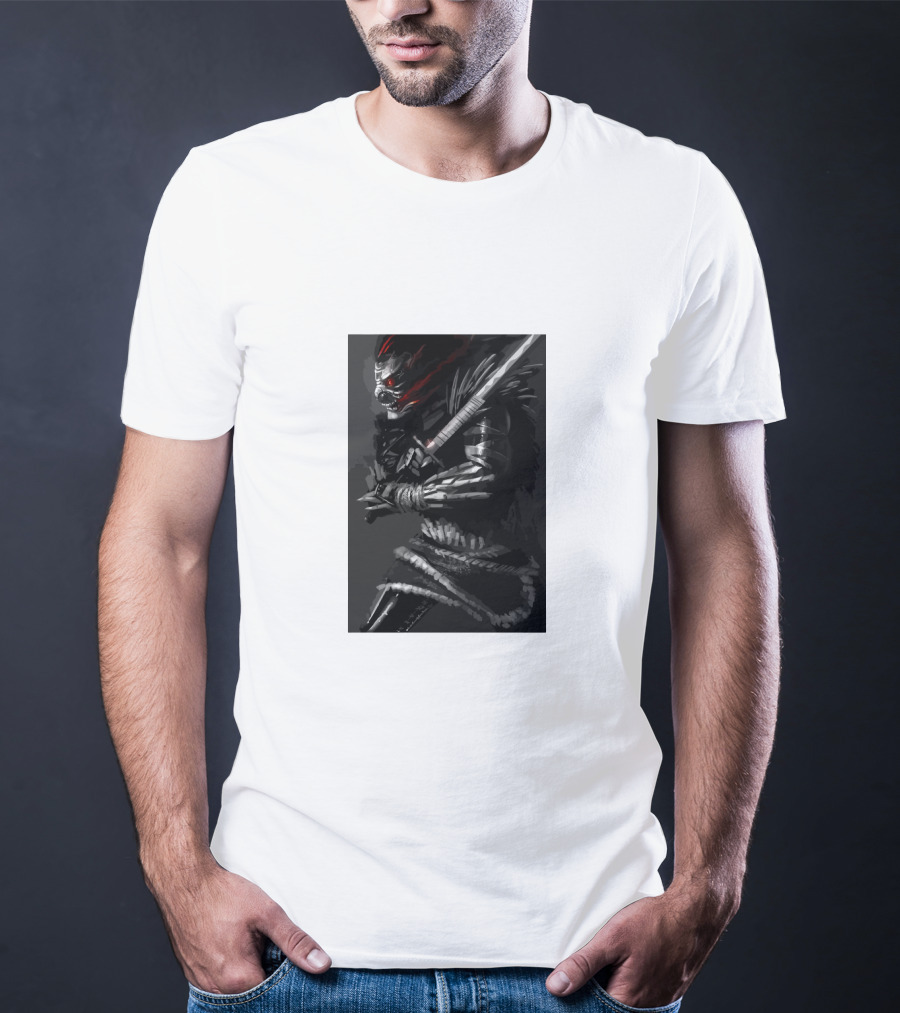 Dark Sword-Wielding Assassin Warrior T-Shirt