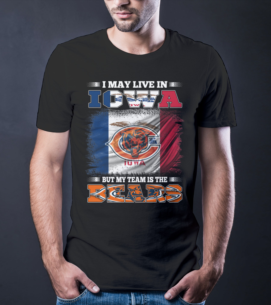 Iowa Flag Background Bears Team Pride T-Shirt
