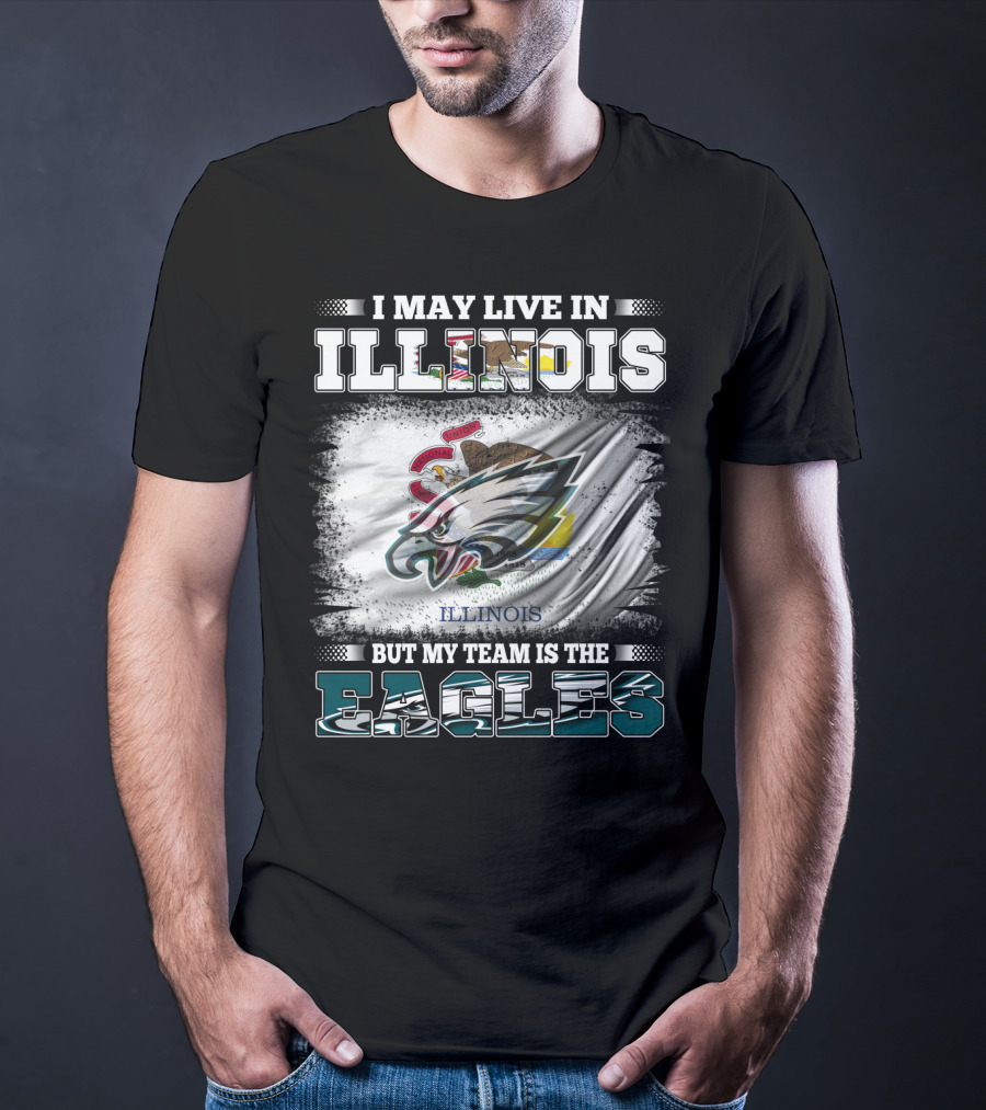 Illinois Residents Supporting Eagles Team With State Pride And Loyalty T-Shirt