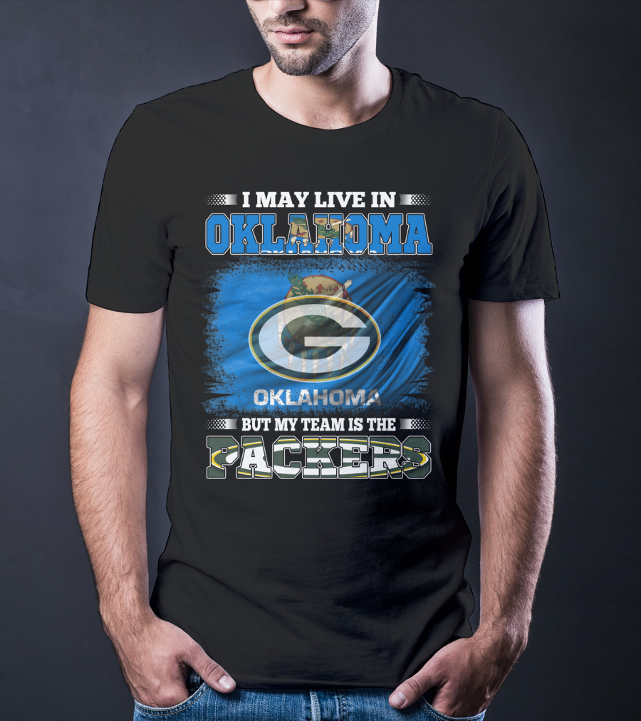 Oklahoma Loyalty To Packers Team With Oklahoma Flag And Packers T-Shirt