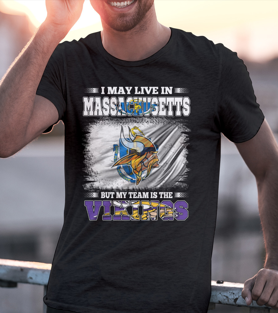 Massachusetts Pride NFL Vikings Team Loyalty Fan T-Shirt