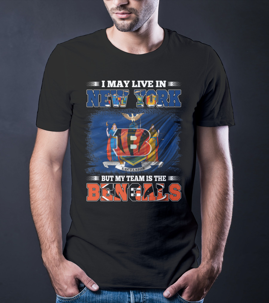 New York Loyalty With Bengals Team Allegiance Flag T-Shirt