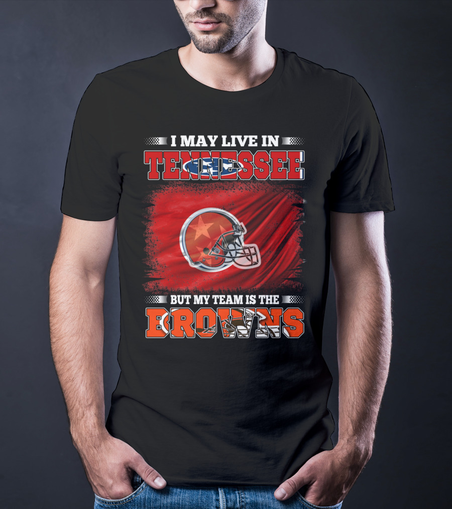 Tennessee Fan Loyalty Browns Football Team Helmet T-Shirt