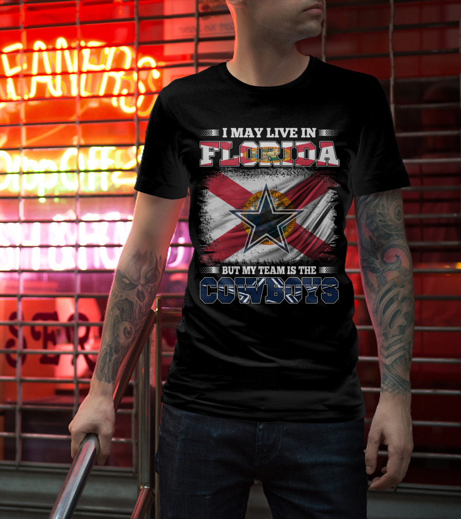 Florida Pride With Cowboys Fan Loyalty Flag T-Shirt
