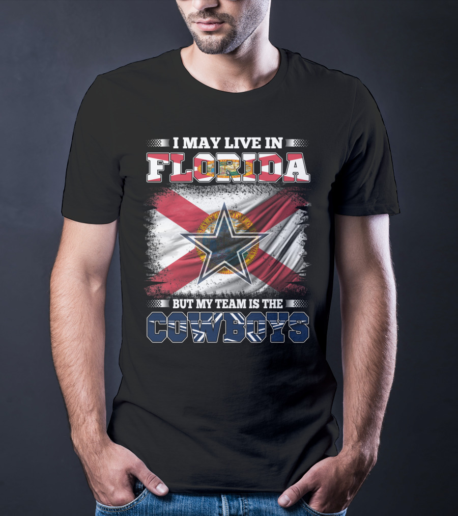 Florida Pride With Cowboys Fan Loyalty Flag T-Shirt