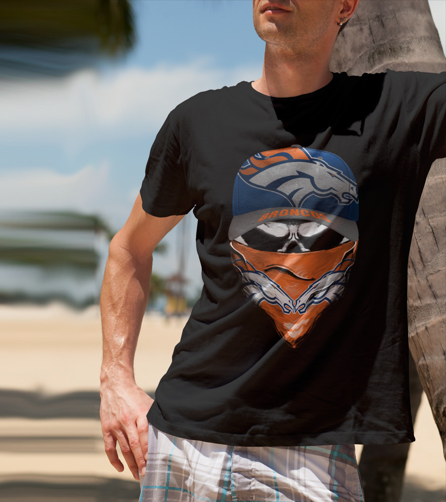 Denver Broncos Cap And Bandana With Team T-Shirt